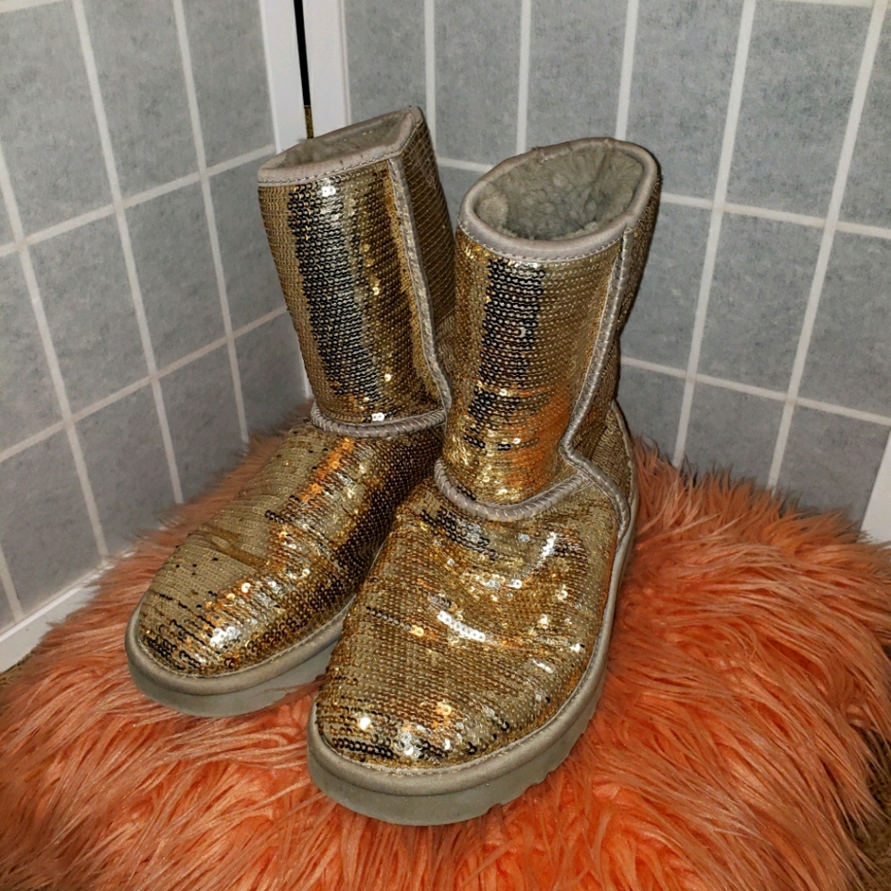 Authentic Gold Sequin Ugg Boots